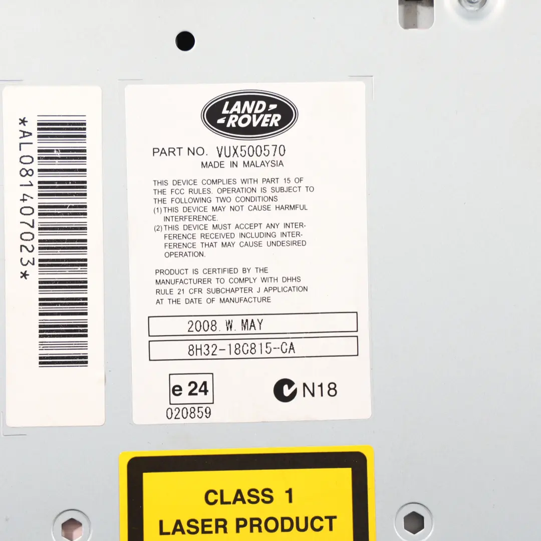 Range Rover Sport L320 Radioodtwarzacz CD - SKU 8H32-18C815-CA - Numer Części 8H32-18C815-CA