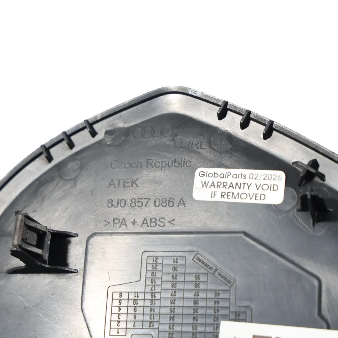 Armaturenbrett Seiten Verkleidungs Endkappe Rechts für Audi TT 8J mit Teilenummer 8J0857086A Audi TT 8J Armaturenbrett Seiten Verkleidungs Endkappe Rechts - SKU 8J0857086A - Teilenummer 8J0857086A