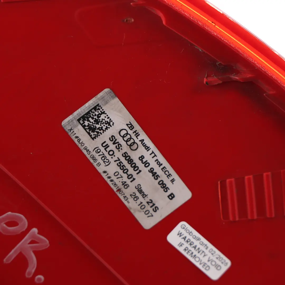 Audi TT 8J Lampa Tylna W Klapie Bagażnika Lewa - SKU 8J0945095B-2 - Numer Części 8J0945095B