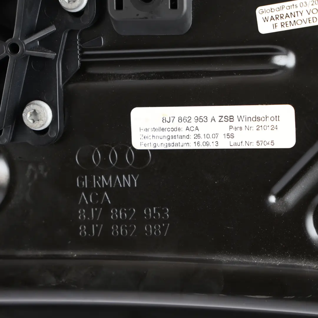 Audi A5 8F Kabriolet Wiatrołap Osłona Mechanizm - SKU 8J7862953A - Numer Części 8J7862953A