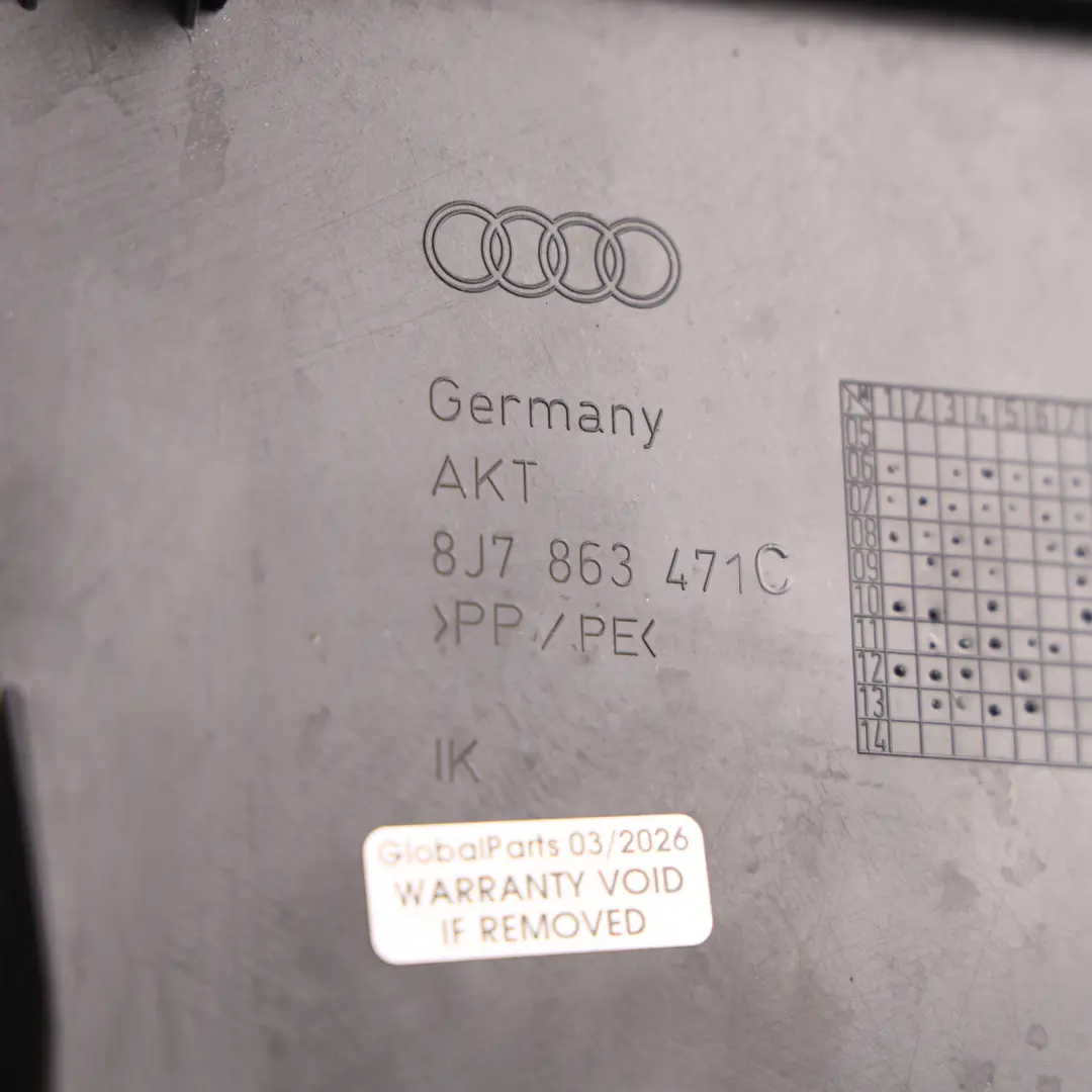 Boot Trunk Loading Sill Cover Edge Floor Panel to Audi TT 8J Roadster with Part number 8J7863471C Audi TT 8J Roadster Boot Trunk Loading Sill Cover Edge Floor Panel - SKU 8J7863471C - Part number 8J7863471C