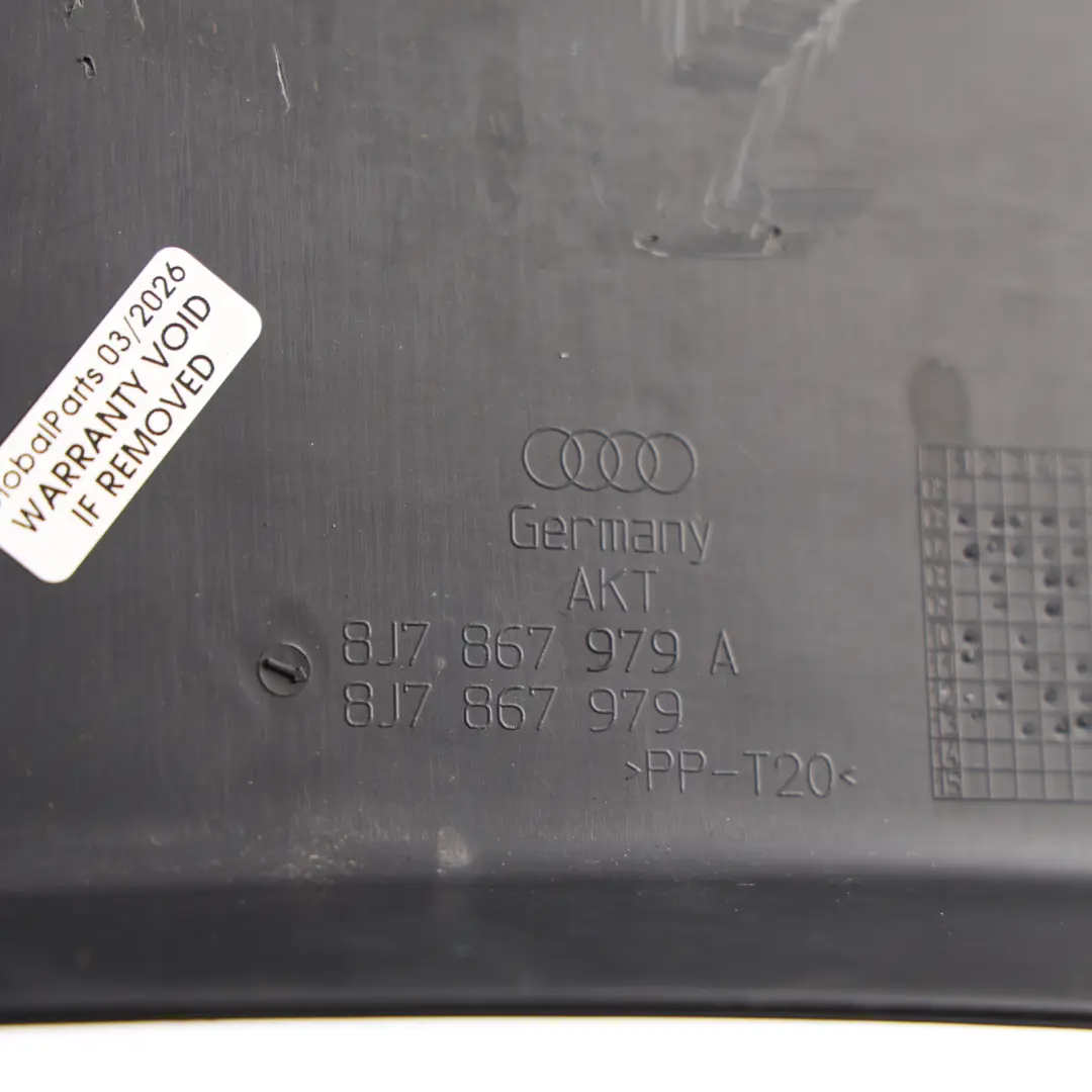 Audi TT TTS 8J Tailgate Lower Trim Boot Trunk Interior Panel Black - SKU 8J7867979 - Part number 8J7867979