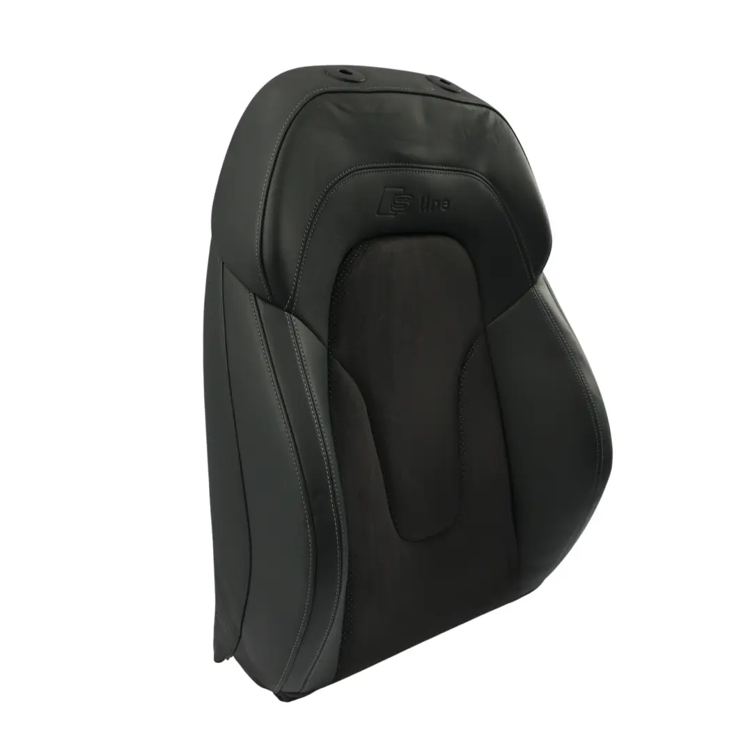 Audi TT 8J S-Line Oparcie Fotela Grzane Alcantara Skóra Czarna Lewa Przód - SKU 8J8881805AJ-2 - Numer Części 8J8881805AJ