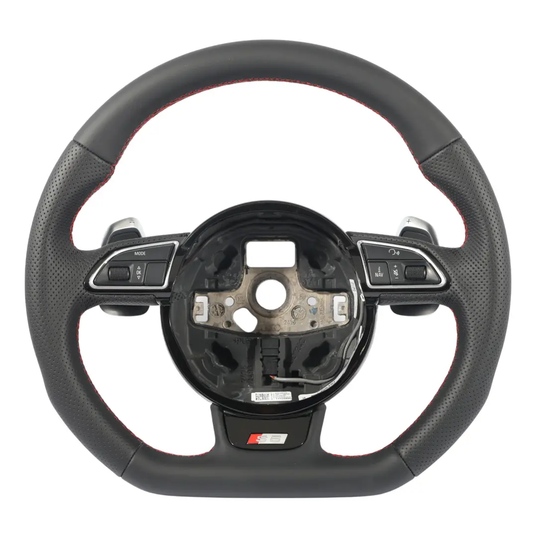 NUEVO Cuero Negro Paletas Planas para Audi A5 S5 8T Volante con número de pieza 8K0419091DK Audi A5 S5 8T Volante NUEVO Cuero Negro Paletas Planas - SKU 8K0419091DK-1 - Número de pieza 8K0419091DK