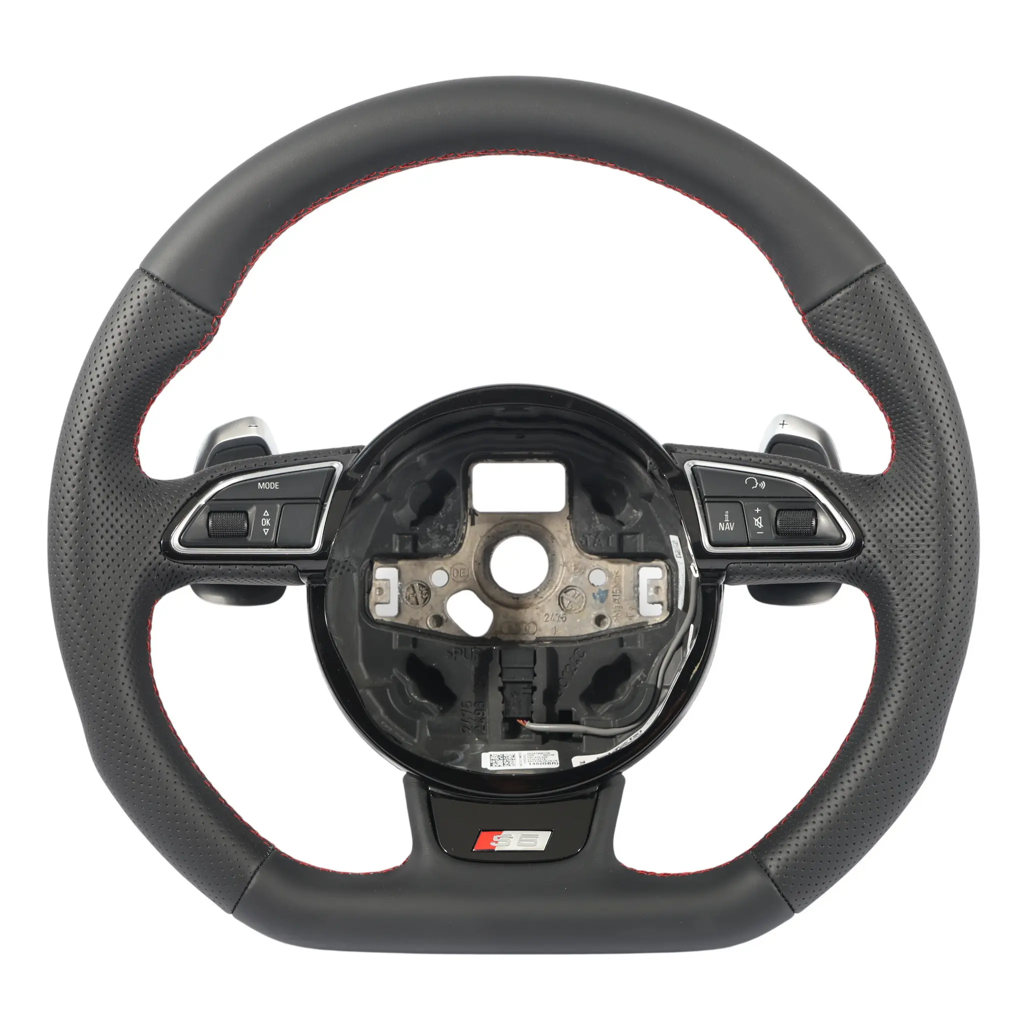 Audi A5 S5 8T Volante NUOVO In Pelle Nera Paddles Fondo Piatto 8K0419091DK