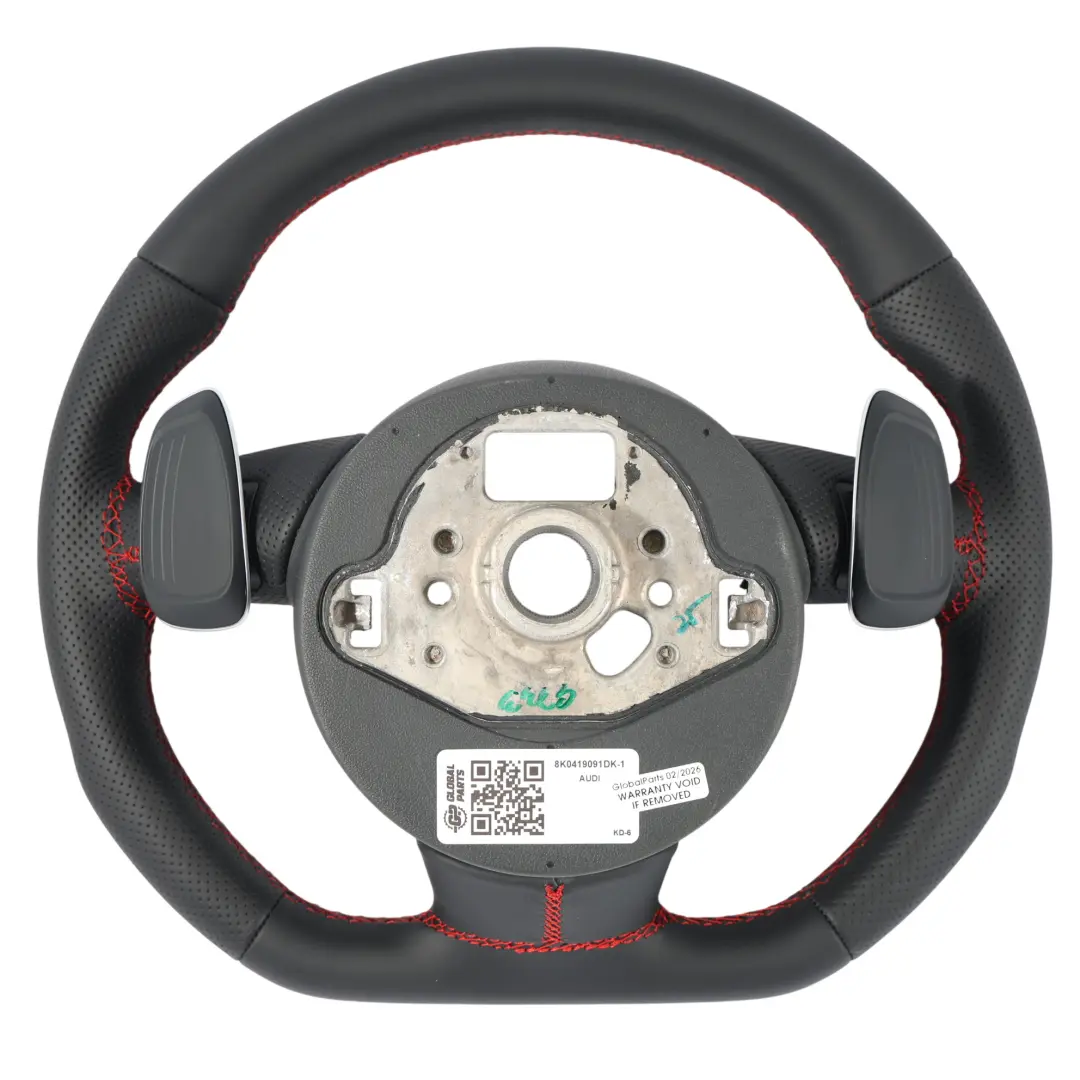 Audi A5 S5 8T Lenkrad NEU Schwarz Leder Flachboden Paddles - SKU 8K0419091DK-1 - Teilenummer 8K0419091DK