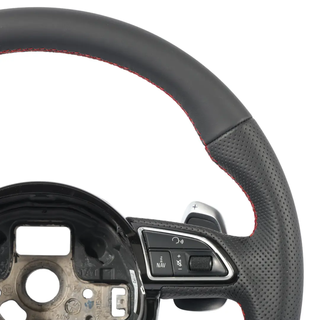 Audi A5 S5 8T Lenkrad NEU Schwarz Leder Flachboden Paddles - SKU 8K0419091DK-1 - Teilenummer 8K0419091DK