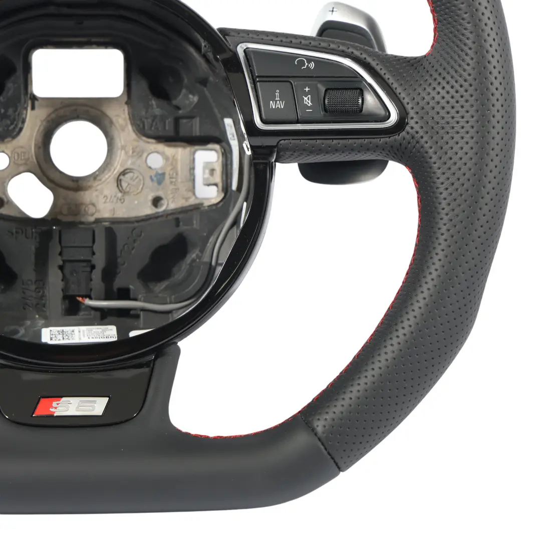 Lenkrad NEU Schwarz Leder Flachboden Paddles für Audi A5 S5 8T mit Teilenummer 8K0419091DK Audi A5 S5 8T Lenkrad NEU Schwarz Leder Flachboden Paddles - SKU 8K0419091DK-1 - Teilenummer 8K0419091DK