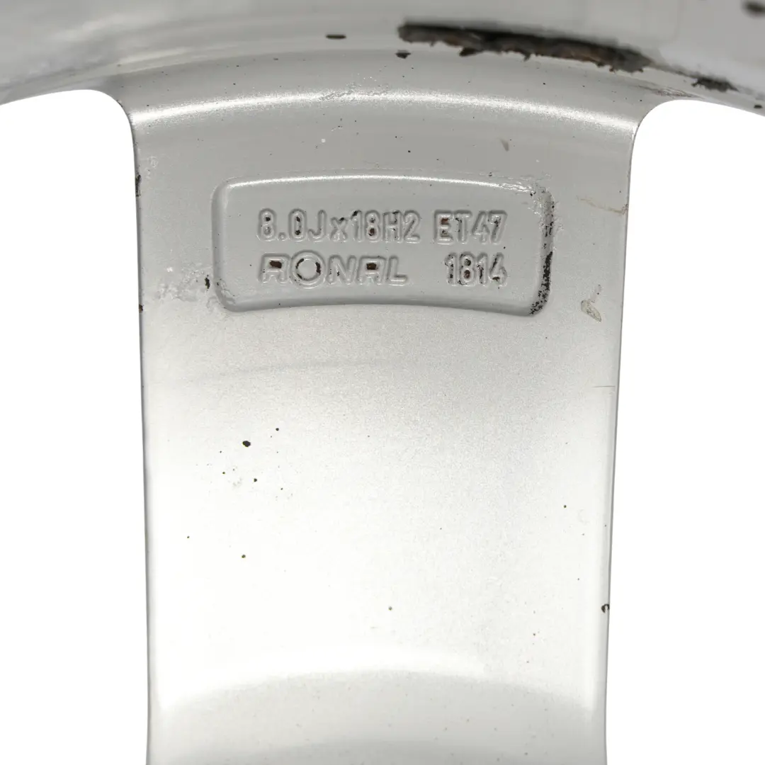 Audi A4 B8 8K Silver Wheel Alloy Rim 18" ET:47 8J Star Spoke - SKU 8K0601025Q-3 - Part number 8K0601025Q