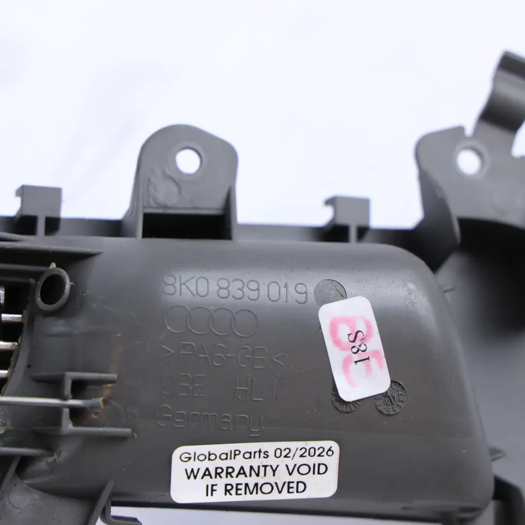 Audi A4 B8 Poignée Porte Arrière Gauche Grise Panneau Garniture E - SKU 8K0839019-2 - Numéro de pièce 8K0839019