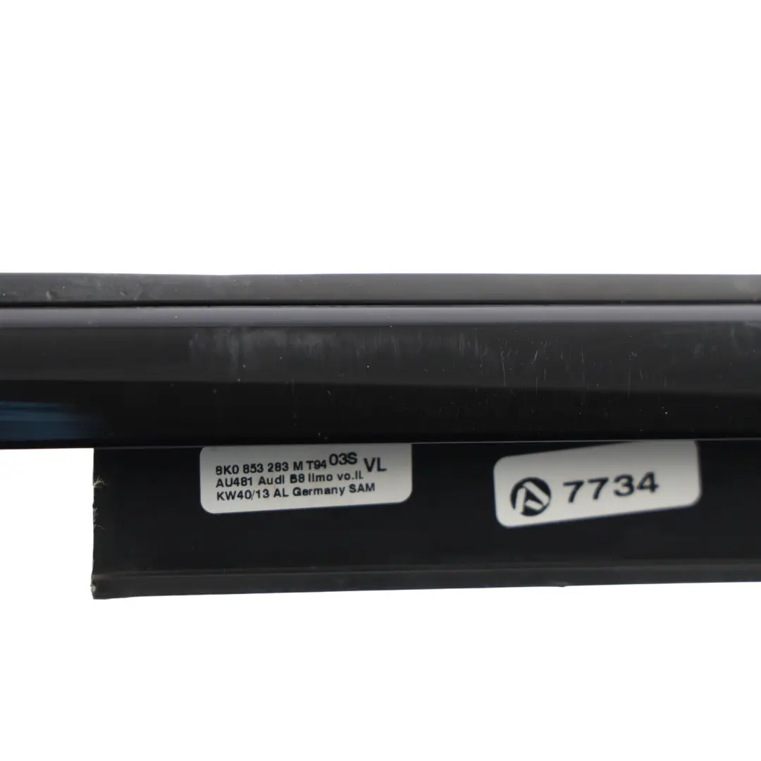 Front Door Window Weather Strip Trim Outer Left N/S Black to Audi A4 B8 with Part number 8K0853283M Audi A4 B8 Front Door Window Weather Strip Trim Outer Left N/S Black - SKU 8K0853283M - Part number 8K0853283M