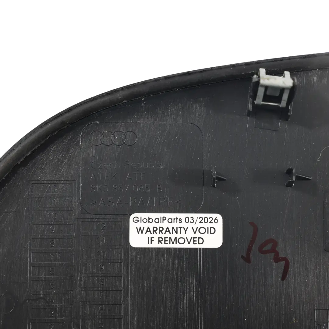 Panel Salpicadero Delantero Izquierdo Negro para Audi A4 B8 A5 8T con número de pieza 8K0857085B Audi A4 B8 A5 8T Panel Salpicadero Delantero Izquierdo Negro - SKU 8K0857085B - Número de pieza 8K0857085B