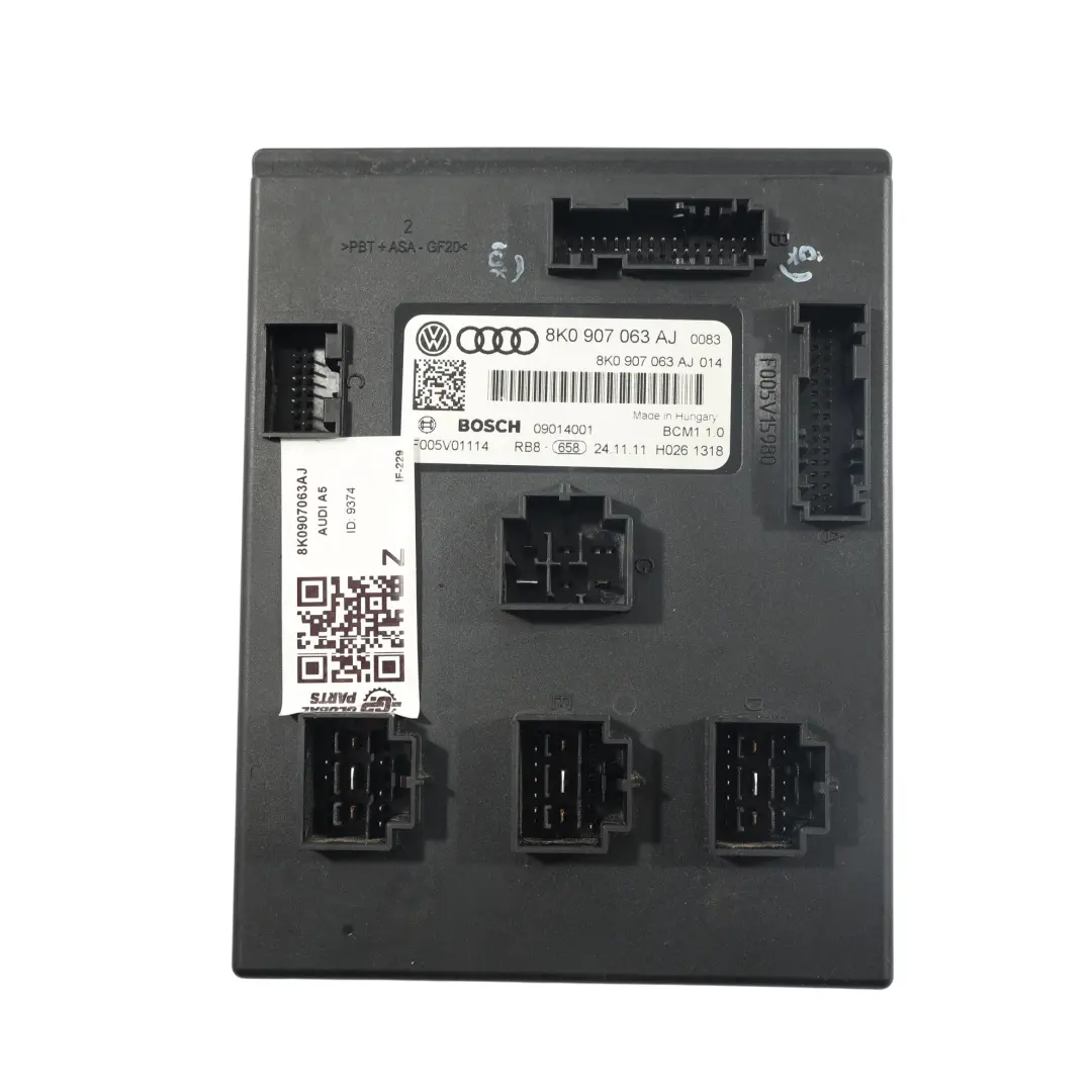 Modulo Unità Controllo Comfort BCM ECU per Audi A5 8T con numero di parte 8K0907063AJ Audi A5 8T Modulo Unità Controllo Comfort BCM ECU - SKU 8K0907063AJ - Numero di parte 8K0907063AJ