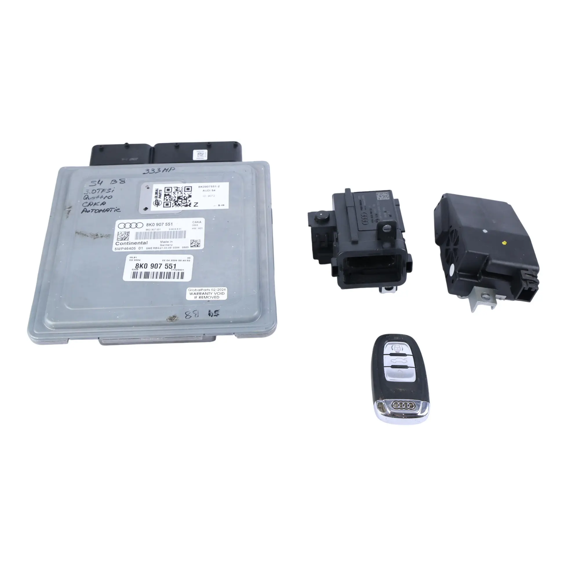 Audi S4 B8 3.0 TFSI 333HP CAKA Quattro Engine Unit ECU Kit 8K0907551 Automatic