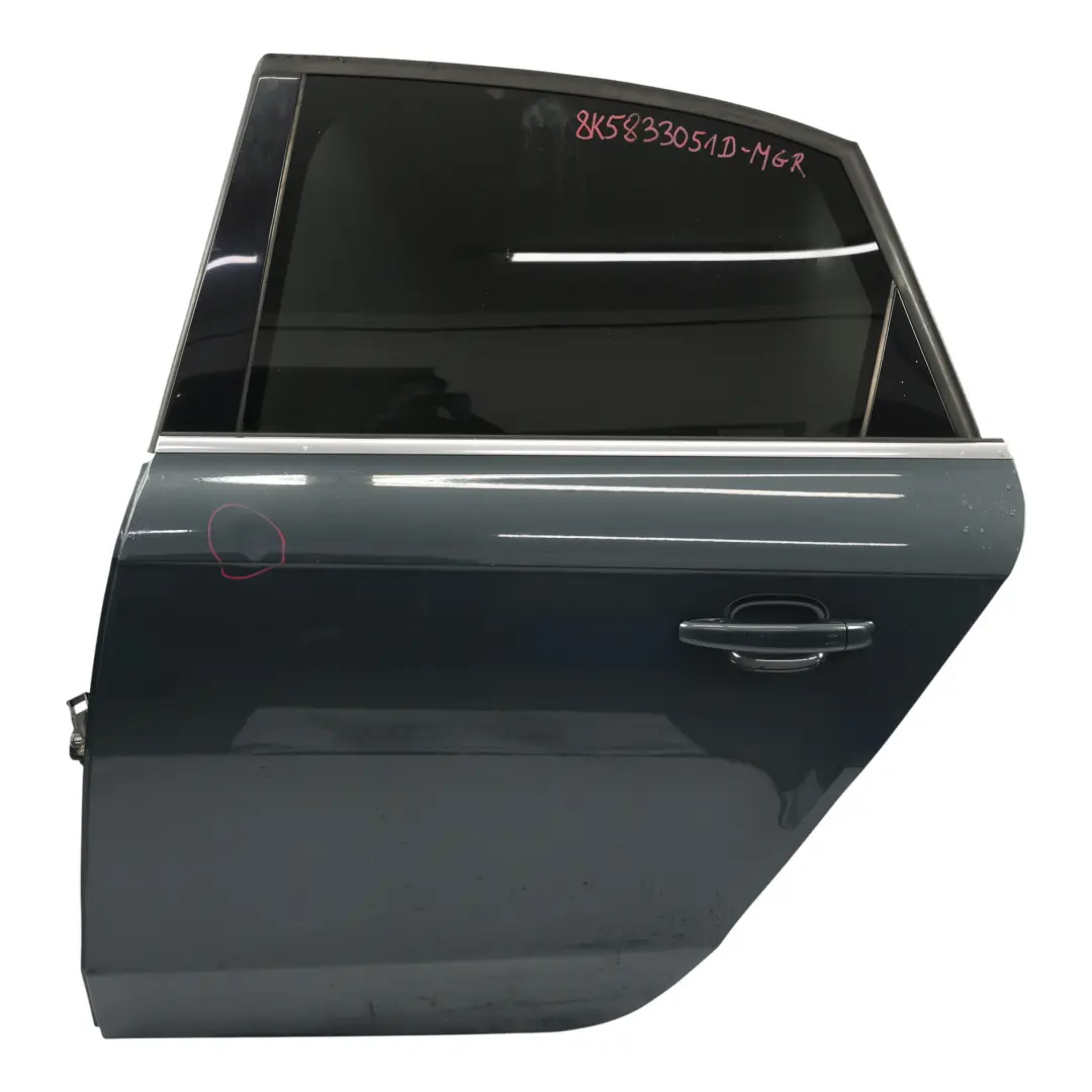 Door Left N/S Meteor Grey Pearl Metallic - Z7H to Audi A4 B8 Limousine Rear with Part number 8K5833051D Audi A4 B8 Limousine Rear Door Left N/S Meteor Grey Pearl Metallic - Z7H - SKU 8K5833051D-MGR - Part number 8K5833051D
