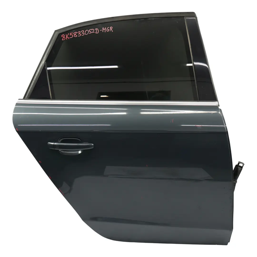Door Rear Right O/S Meteor Grey Pearl Metallic - Z7H to Audi A4 B8 Limousine with Part number 8K5833052D Audi A4 B8 Limousine Door Rear Right O/S Meteor Grey Pearl Metallic - Z7H - SKU 8K5833052D-MGR - Part number 8K5833052D