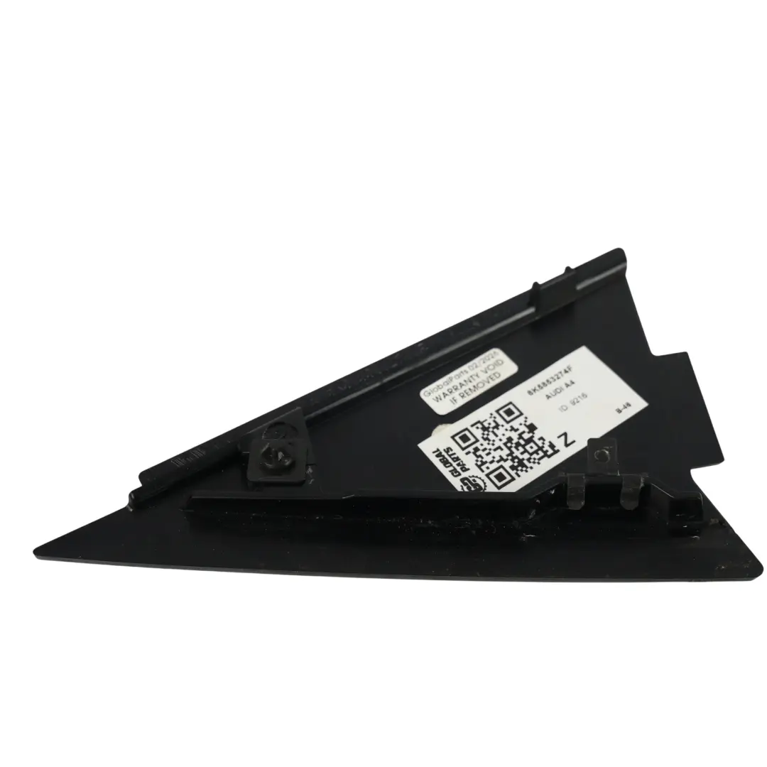 Puerta Trasera Ventana Triángulo Cubierta Moldura Derecha para Audi A4 B8 con número de pieza 8K5853274F Audi A4 B8 Puerta Trasera Ventana Triángulo Cubierta Moldura Derecha - SKU 8K5853274F - Número de pieza 8K5853274F