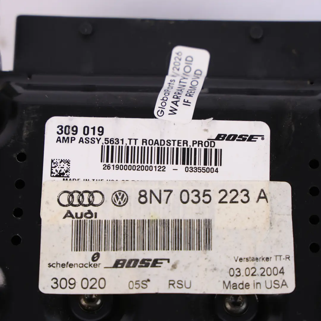Audi TT 8N Roadster Amplificador Bose Audio Sonido AMP - SKU 8N7035223A - Número de pieza 8N7035223A