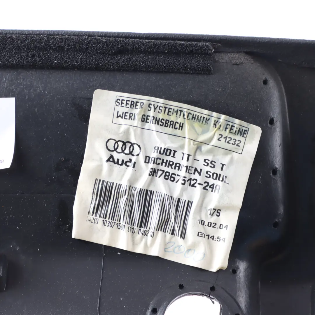 8N Front Windscreen Upper Trim Strip Moulding Soul Black to Audi TT with Part number 8N7867512 Audi TT 8N Front Windscreen Upper Trim Strip Moulding Soul Black - SKU 8N7867512 - Part number 8N7867512