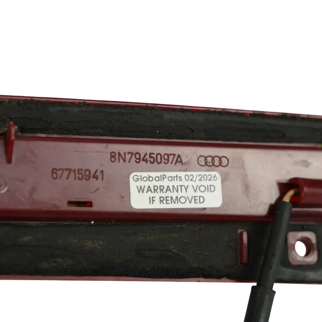 Audi TT 8N Convertible Luz De Freno Trasera Tercera - SKU 8N7945097A-1 - Número de pieza 8N7945097A