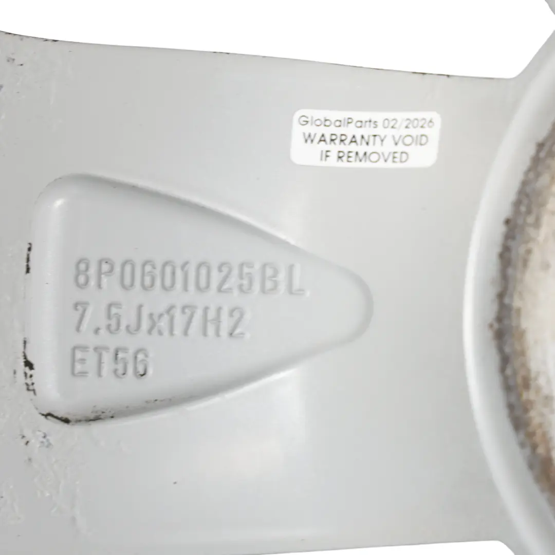 Audi A3 8P Silver Wheel Alloy Rim 17" 7,5J ET:56 Star Spoke - SKU 8P0601025BL-3 - Part number 8P0601025BL