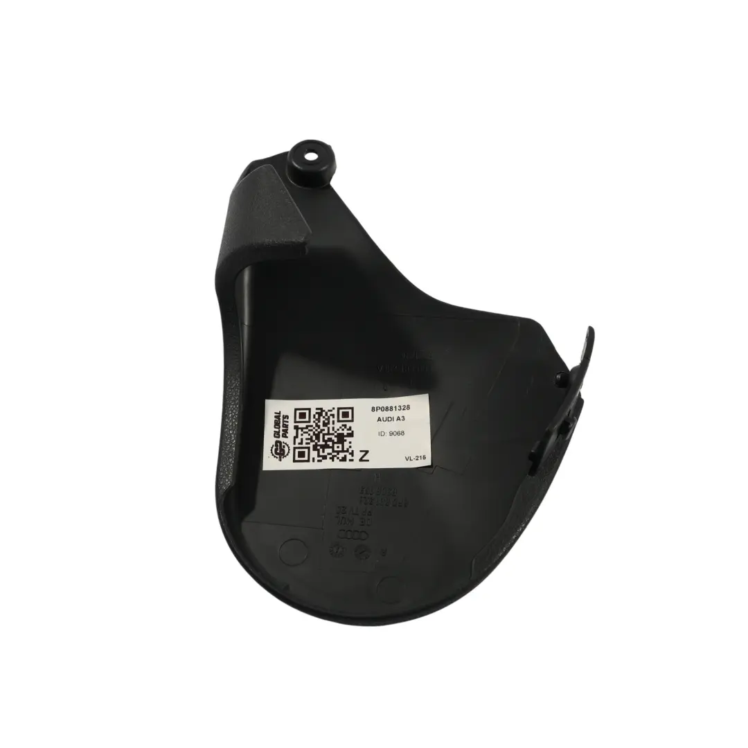 Trim Panel Cover Front Right O/S Black to Audi A3 8P Seat with Part number 8P0881328 Audi A3 8P Seat Trim Panel Cover Front Right O/S Black - SKU 8P0881328 - Part number 8P0881328