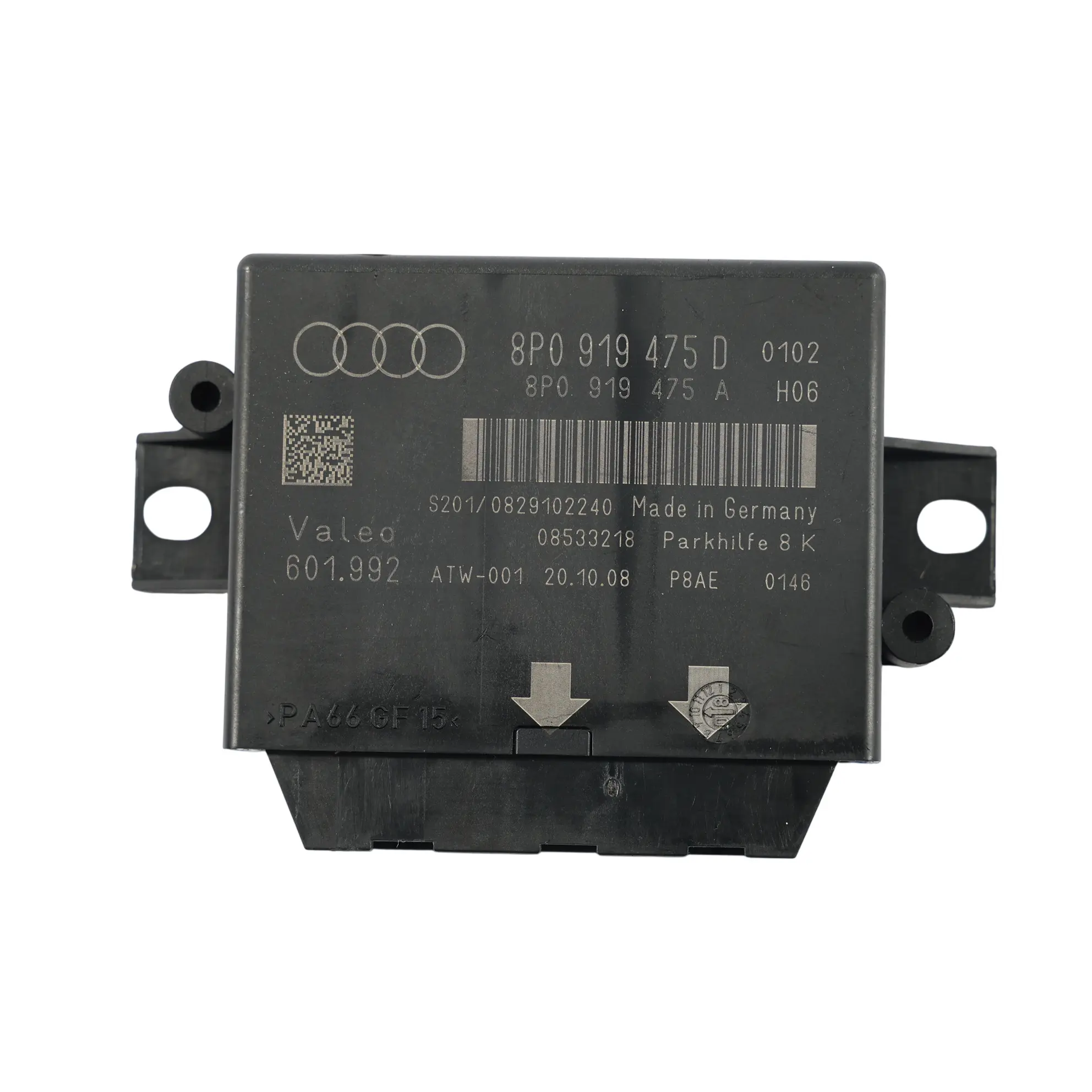 Audi A3 8P Sensor Distancia Aparcamiento Control Módulo Trasero 8P0919475D