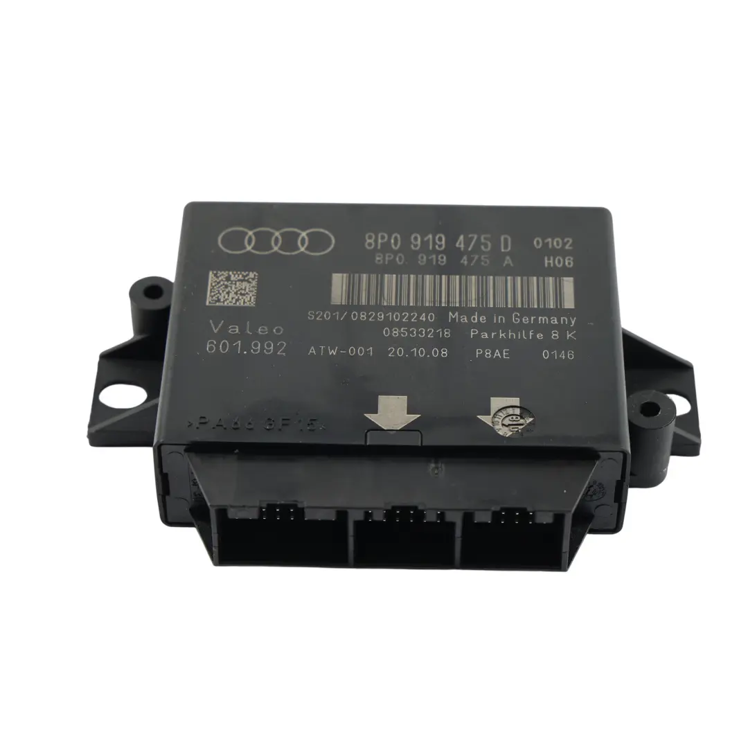 Sensor Distancia Aparcamiento Control Módulo Trasero para Audi A3 8P con número de pieza 8P0919475D Audi A3 8P Sensor Distancia Aparcamiento Control Módulo Trasero - SKU 8P0919475D - Número de pieza 8P0919475D