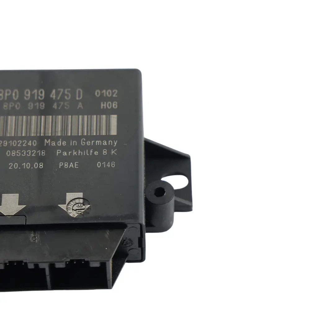 Sensor Distancia Aparcamiento Control Módulo Trasero para Audi A3 8P con número de pieza 8P0919475D Audi A3 8P Sensor Distancia Aparcamiento Control Módulo Trasero - SKU 8P0919475D - Número de pieza 8P0919475D