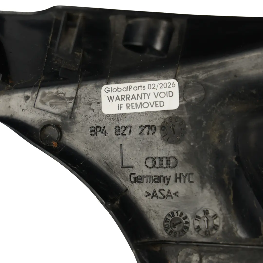 Audi A3 8P Osłona Zawiasu Tylnej Klapy Bagażnika Lewa - SKU 8P4827279B - Numer Części 8P4827279B