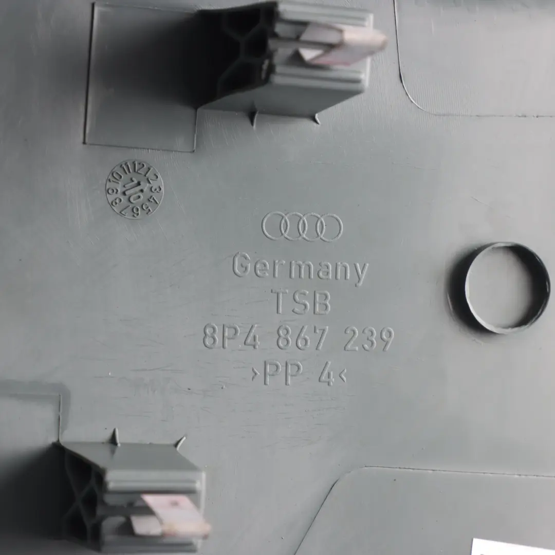 Audi A3 8P B-Pillar Column Trim Panel Covering Left N/S Grey - SKU 8P4867239-1 - Part number 8P4867239