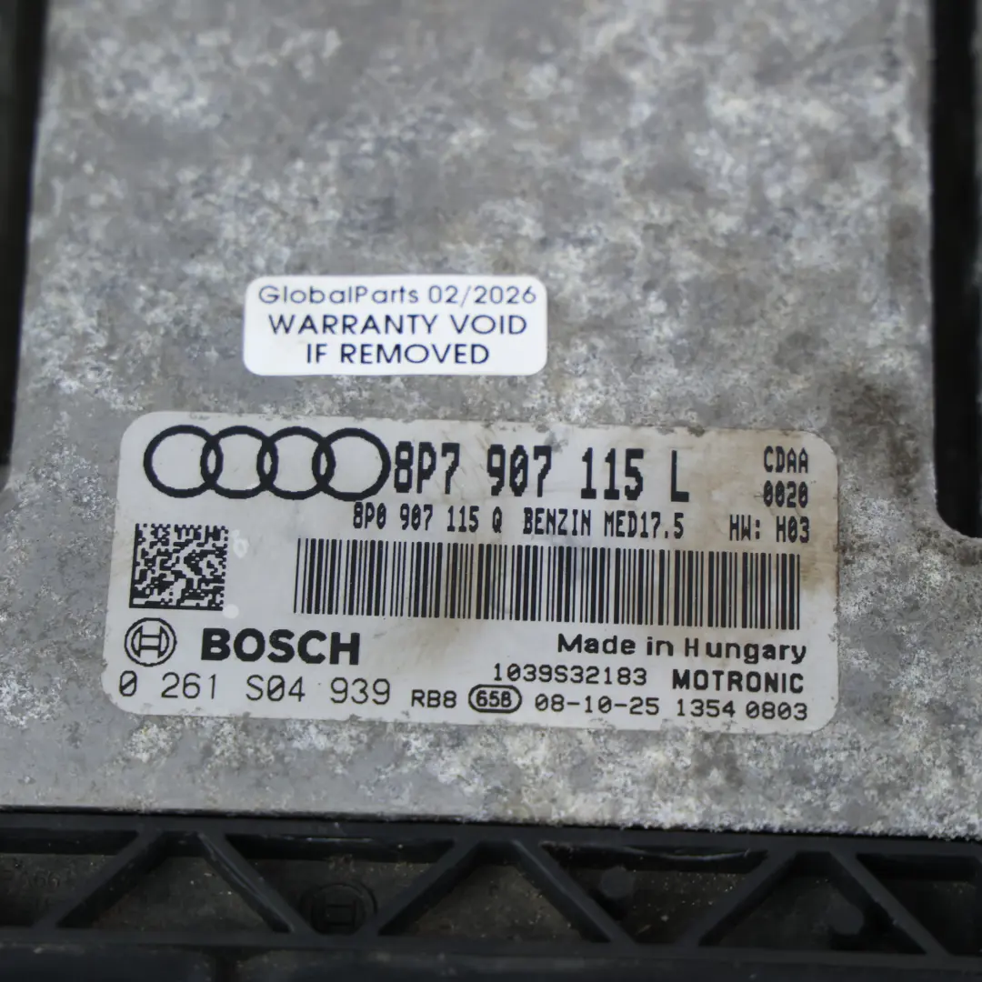 Audi A3 8P 1.8 TFSI CDAA 160HP Engine Module ECU Kit Manual - SKU 8P7907115L-2 - Part number 8P7907115L