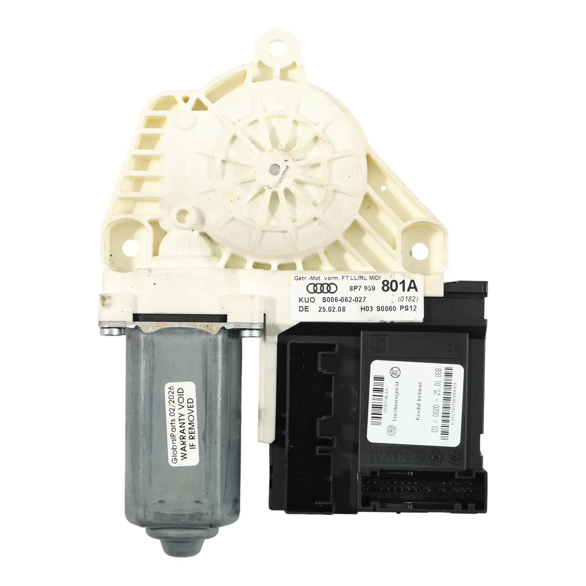 Audi A3 8P Cabrio Front Door Window Lifter Motor Driver Side 8P7959801A