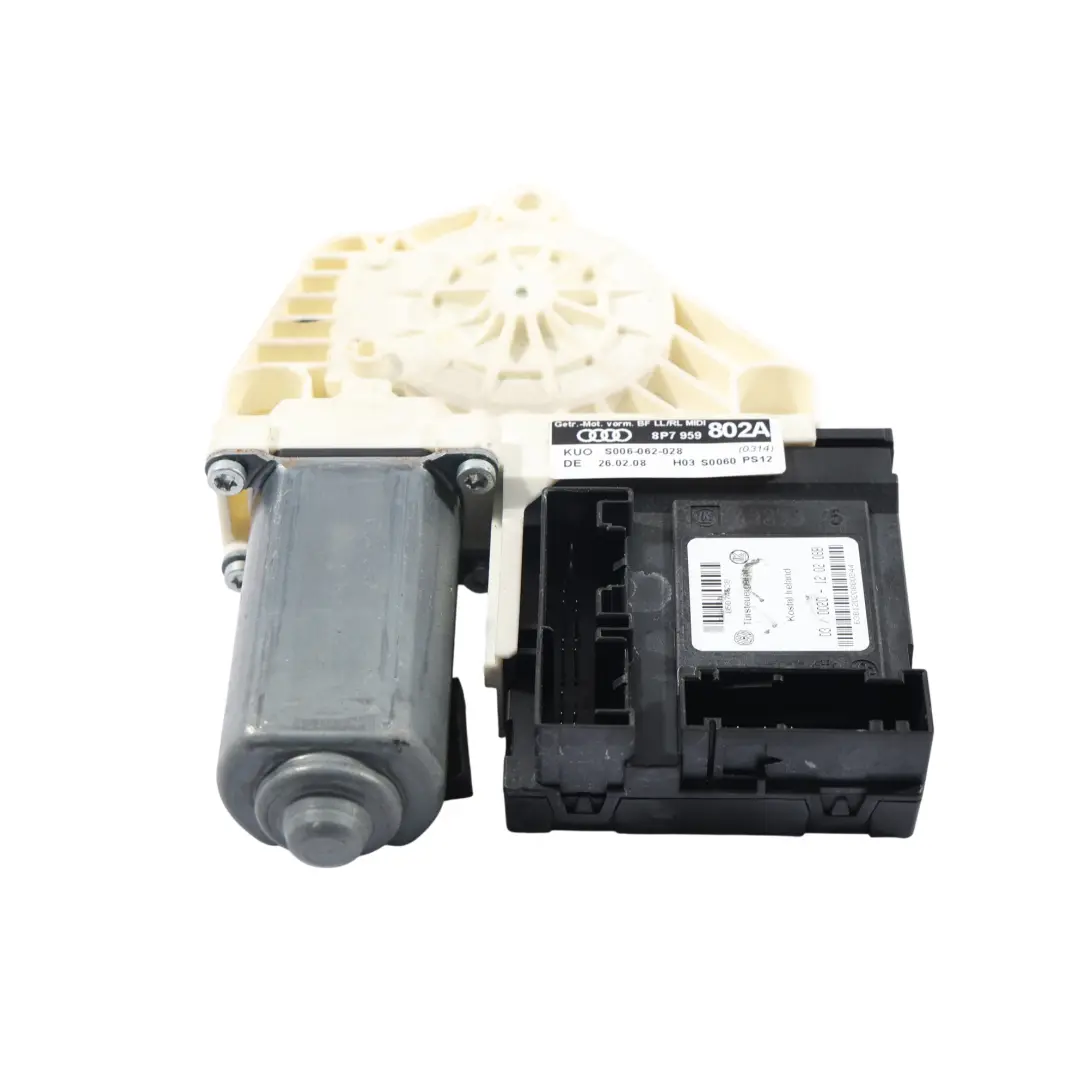 Front Door Window Lifter Motor Passenger Side to Audi A3 8P Cabrio with Part number 8P7959802A Audi A3 8P Cabrio Front Door Window Lifter Motor Passenger Side - SKU 8P7959802A - Part number 8P7959802A