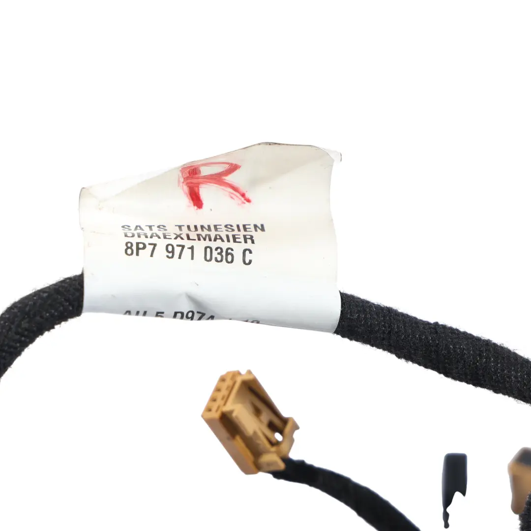 Audi A3 8P Convertible Door Wiring Cable Harness Front Driver Side - SKU RHD-8P7971036C - Part number 8P7971036C