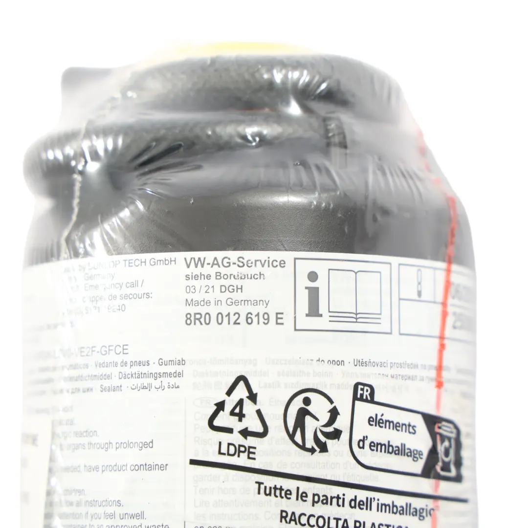 Reifendichtmittel Reifenpannenkleber Flasche für VW Audi Skoda Seat mit Teilenummer 8R0012619E VW Audi Skoda Seat Reifendichtmittel Reifenpannenkleber Flasche - SKU 8R0012619E - Teilenummer 8R0012619E