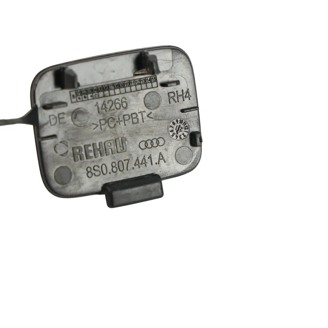 Ojo Remolque Cubierta Parachoques Trasero Negro Y9B para Audi TTS FV con número de pieza 8S0807441A Audi TTS FV Ojo Remolque Cubierta Parachoques Trasero Negro Y9B - SKU 8S0807441A-BBL - Número de pieza 8S0807441A