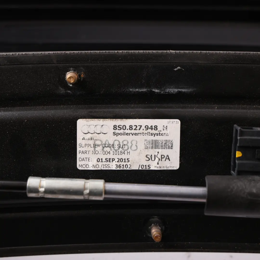 Spoiler Electric Tailgate Trim Panel Brilliant Black - Y9B to Audi TT FV Rear with Part number 8S0827934C Audi TT FV Rear Spoiler Electric Tailgate Trim Panel Brilliant Black - Y9B - SKU 8S0827934C-BBL - Part number 8S0827934C