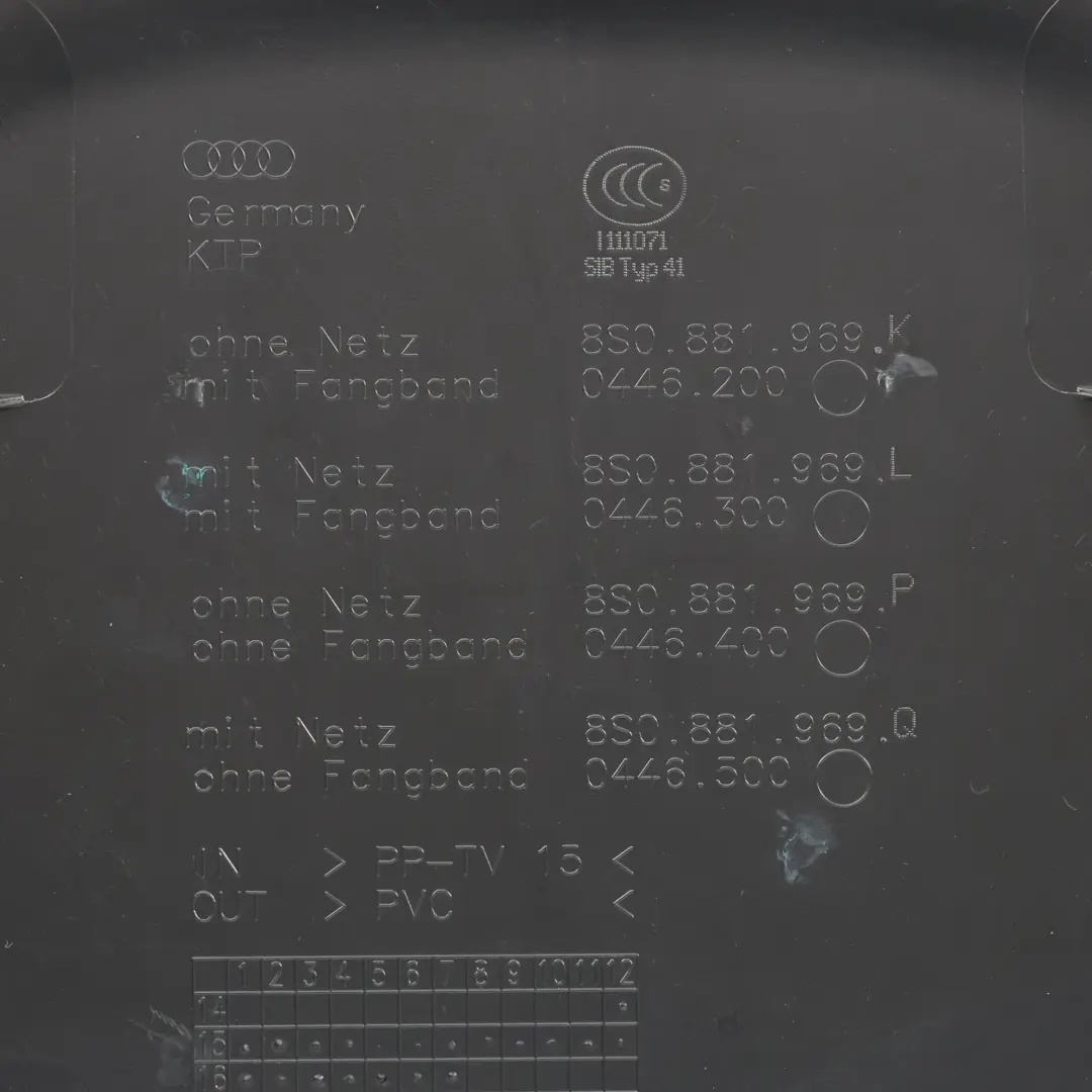 Coupé Sport Asiento Respaldo Trasero Red Izquierda Derecha para Audi S5 F5 con número de pieza 8S0881969L Audi S5 F5 Coupé Sport Asiento Respaldo Trasero Red Izquierda Derecha - SKU 8S0881969L - Número de pieza 8S0881969L