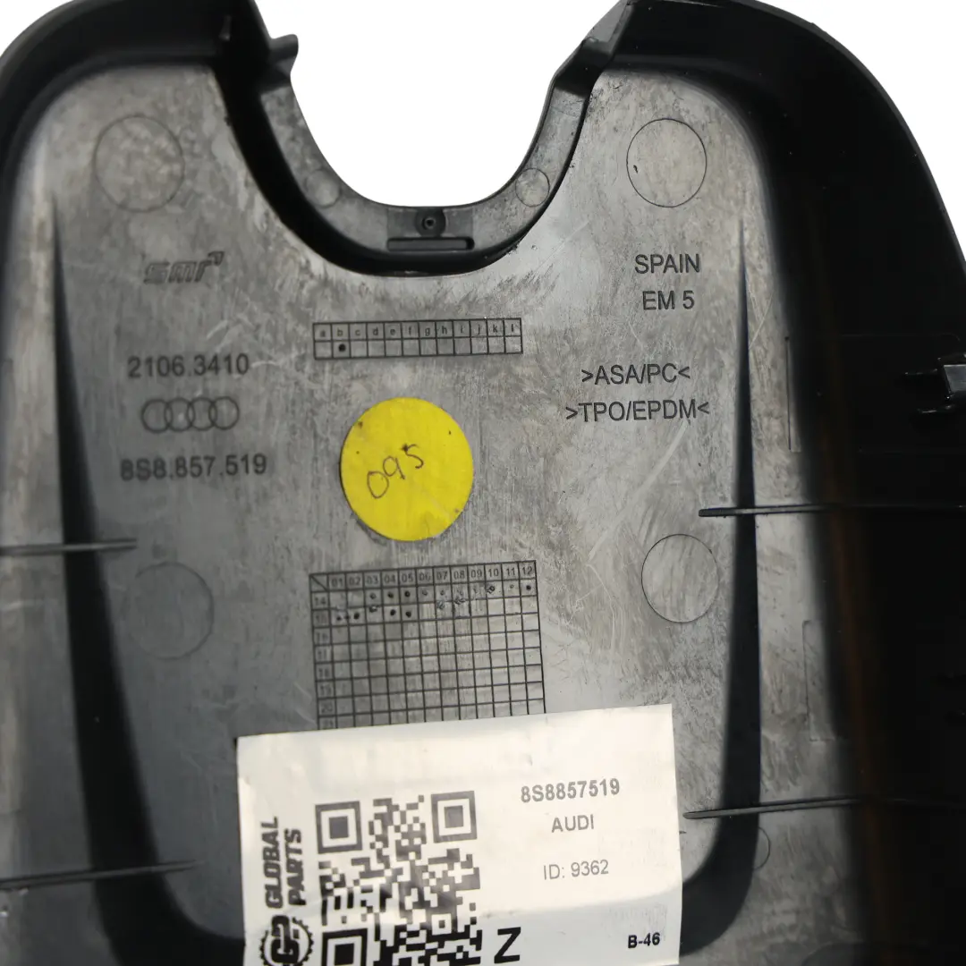 Audi TT FV 8S Osłona Lusterka Wstecznego Czarna - SKU 8S8857519 - Numer Części 8S8857519