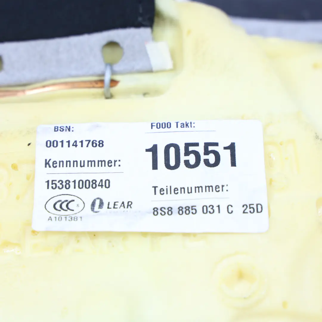 Rücksitzbank Sofa Sitzbankbezug Leder Seele Schwarz für Audi TT FV mit Teilenummer 8S8885403D Audi TT FV Rücksitzbank Sofa Sitzbankbezug Leder Seele Schwarz - SKU 8S8885403D-1 - Teilenummer 8S8885403D