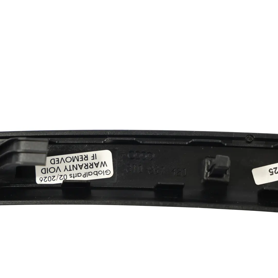 Embellecedor Panel Lateral Puerta Trasera Derecha Plata A para Audi A5 8T con número de pieza 8T0867420 Audi A5 8T Embellecedor Panel Lateral Puerta Trasera Derecha Plata A - SKU 8T0867420 - Número de pieza 8T0867420