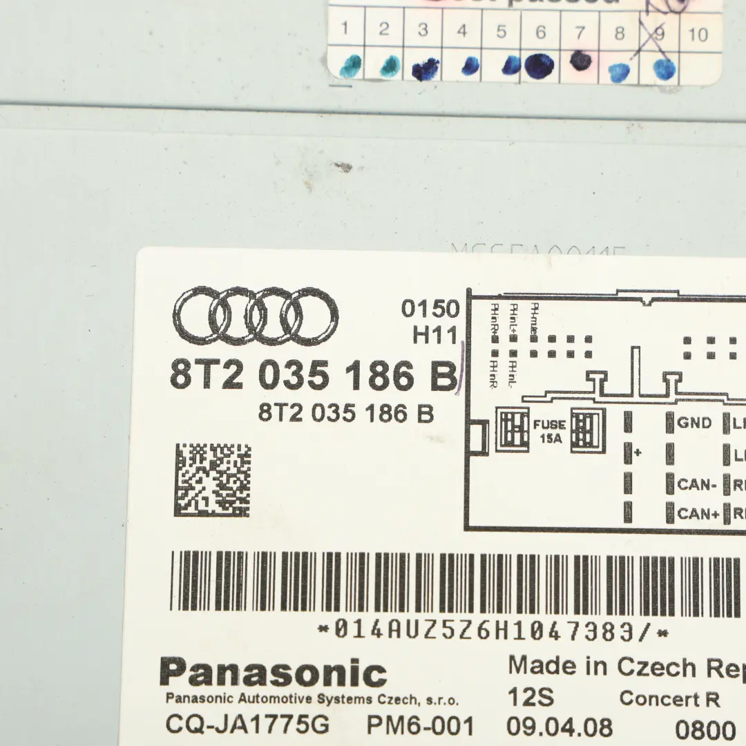 Audi A4 B8 Radio Media Player Audio CD Head Unit Player Konzert - SKU 8T2035186B - Teilenummer 8T2035186B