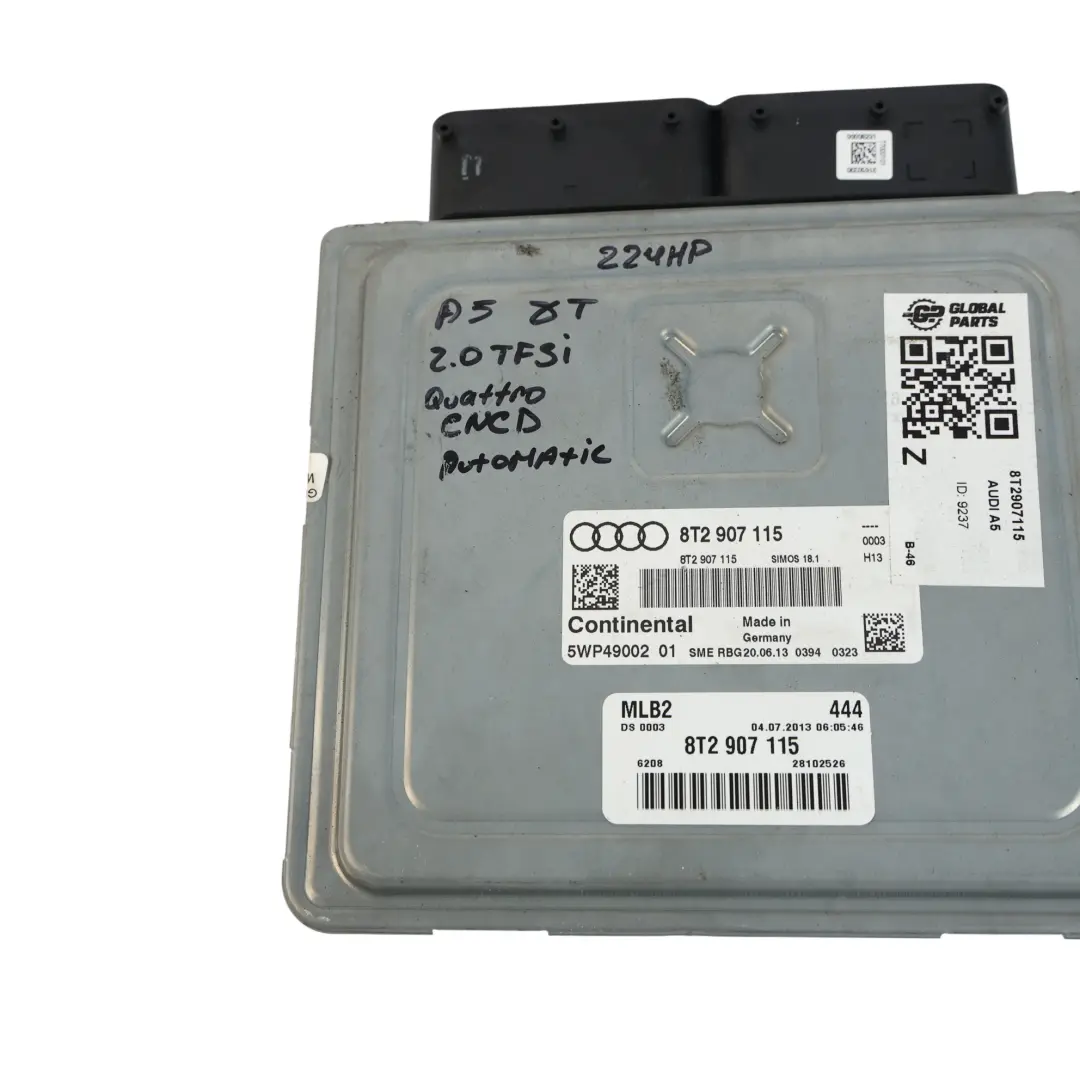 CNCD Quattro 224CH Calculateur Moteur Automatique pour Audi A5 8T 2.0 TFSI à propos du numéro de pièce 8T2907115 Audi A5 8T 2.0 TFSI CNCD Quattro 224CH Calculateur Moteur Automatique - SKU 8T2907115 - Numéro de pièce 8T2907115