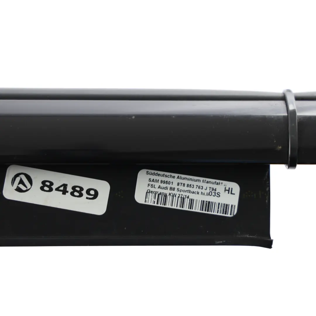 Audi A5 8T Moldura Tira Ventana Puerta Trasera Izquierda Negro - SKU 8T8853763J - Número de pieza 8T8853763J