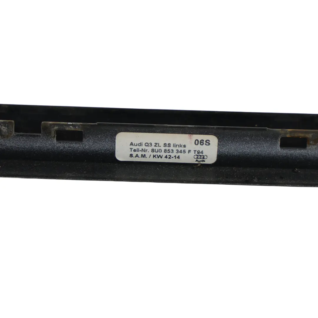 Audi Q3 8U Rear Quarter Glass Trim Cover Strip Glossy Black Left N/S - SKU 8U0853345F - Part number 8U0853345F