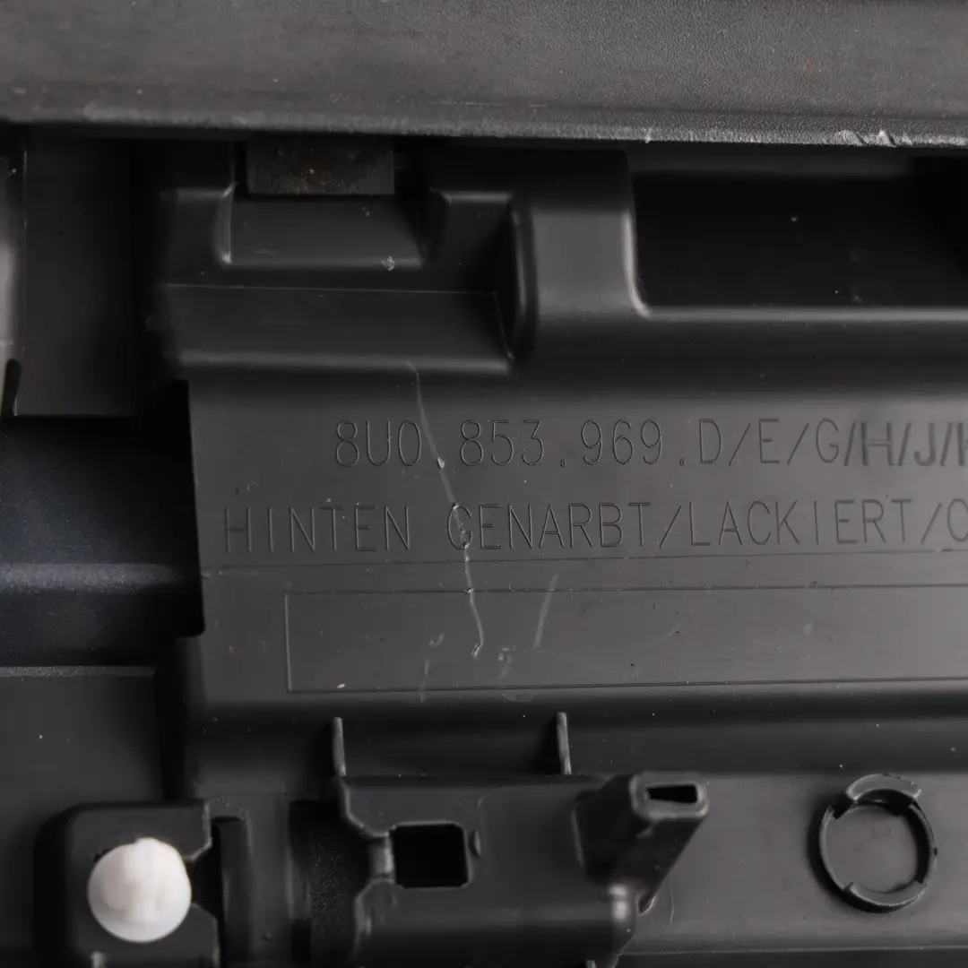 Audi Q3 8U Rear Door Trim Lower Moulding Strip Left N/S Monsoon Grey - X7R - SKU 8U0853969D-MOG - Part number 8U0853969D