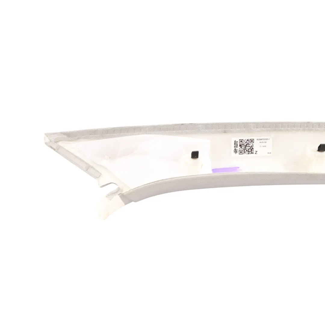 Audi Q3 8U A-Pillar Trim Cover Panel Upper Left N/S Moon Silver - SKU 8U0867233D-1 - Part number 8U0867233D