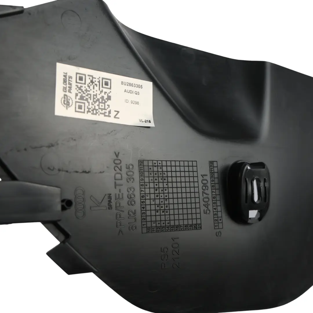 Audi Q3 8U Centre Console Side Panel Trim Cover Black Left N/S - SKU RHD-8U2863305 - Part number 8U2863305