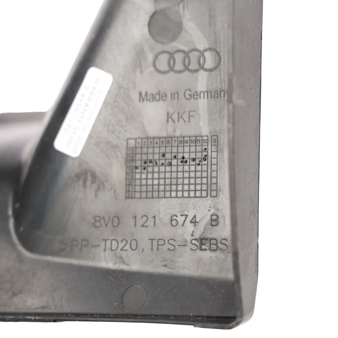 Audi A3 S3 8V Radiator Air Intake Duct Right O/S Guide Channel - SKU 8V0121674B - Part number 8V0121674B